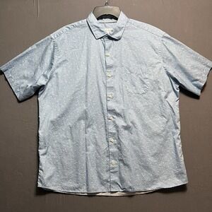 Peter Millar Men's XL Button Up Short Sleeve Shirt blue